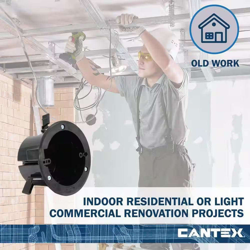 Old Work 18 Cu. In. Round Ceiling Electrical Box with EZ Mount - Lacatang Shop