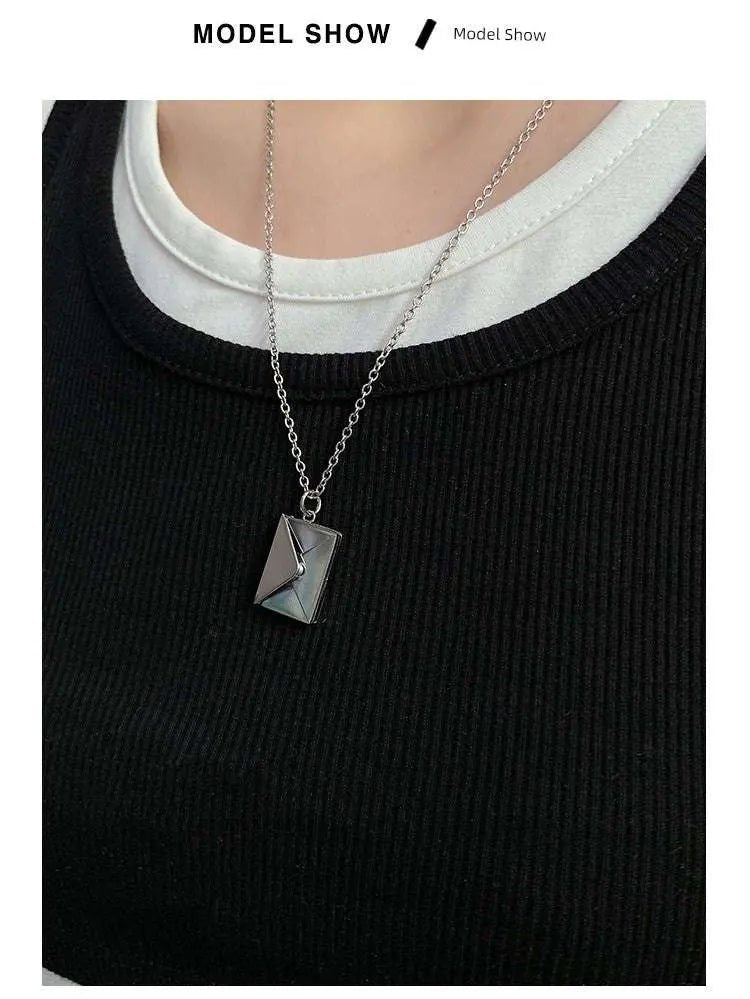 Open Love Letter Envelope Necklace 2023 New Arrival Men and Women Special - Interest Design Trendy Couple's Pendant Chinese Valentine's Day Gift - Lacatang Shop