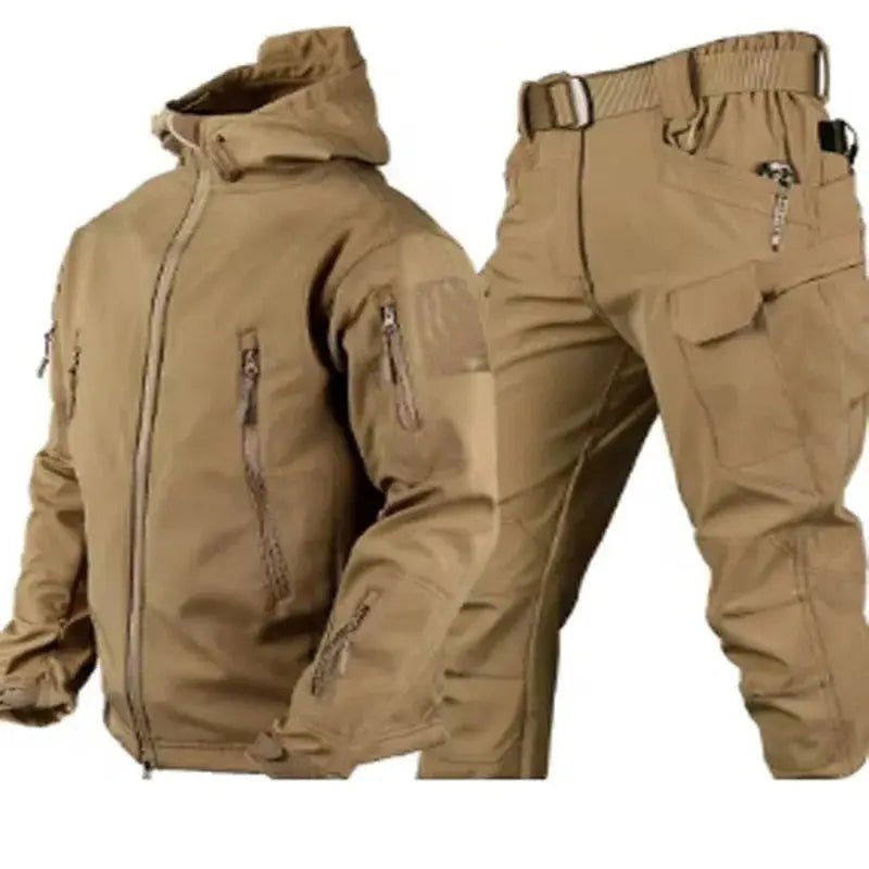 Outdoor Shark Skin Warmth Set Camo Plush Thickened Coat Autumn/Winter Racing Top Does Not Include Cuff Logo Pattern - Lacatang Shop