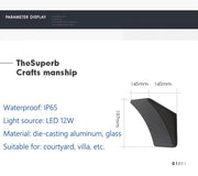 Outdoor Wall Lights Dual Head Exterior IP65 Waterproof LED Lamp Up - Down Lighting for Villa Garden Courtyard Patio Fence Yard Dec - Lacatang Shop