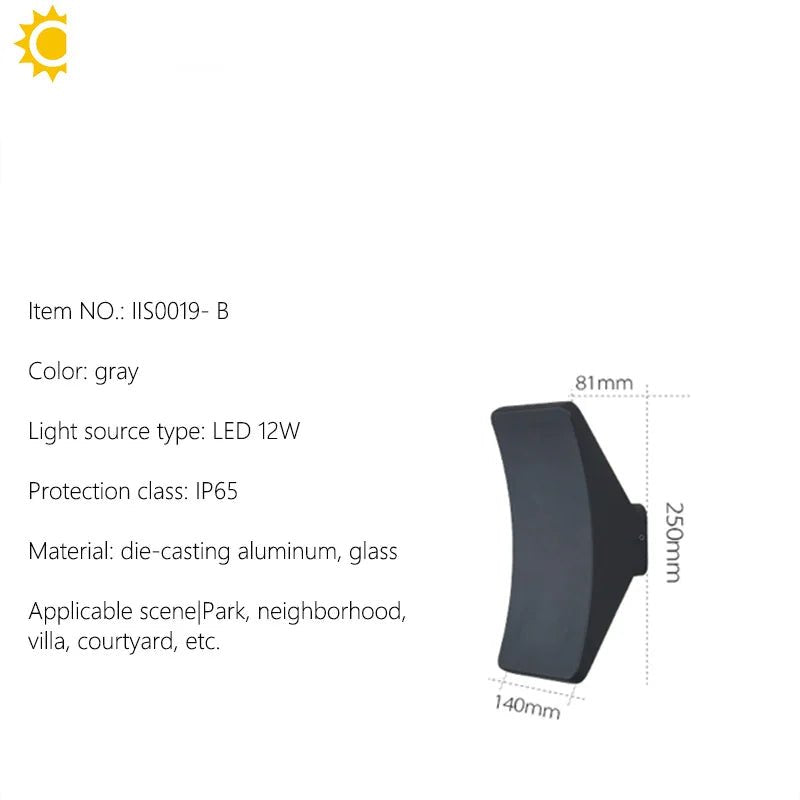 Outdoor Wall Lights Dual Head Exterior IP65 Waterproof LED Lamp Up - Down Lighting for Villa Garden Courtyard Patio Fence Yard Dec - Lacatang Shop