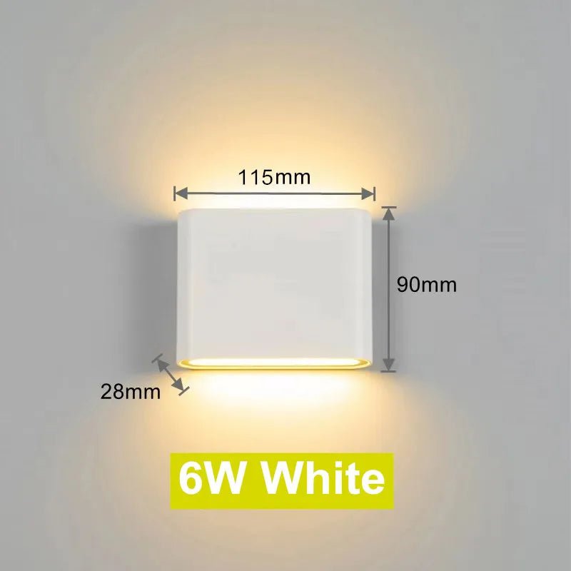 Outdoor Waterproof IP65 6W 12W LED Porch Lights Modern Indoor Decor Up Down Dual - Head Corridor Wall Lamp AC85 - 265V - Lacatang Shop