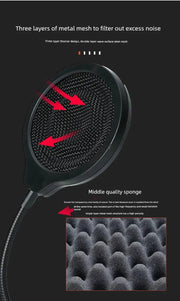 Oute Sound Anchor Microphone Anti - Spray Net Special for Recording Studio Condenser Microphone Karaoke Metal Spray - Proof Microphone Cover - Lacatang Shop