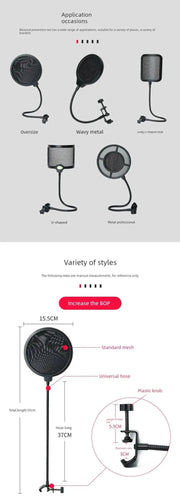 Oute Sound Anchor Microphone Anti - Spray Net Special for Recording Studio Condenser Microphone Karaoke Metal Spray - Proof Microphone Cover - Lacatang Shop