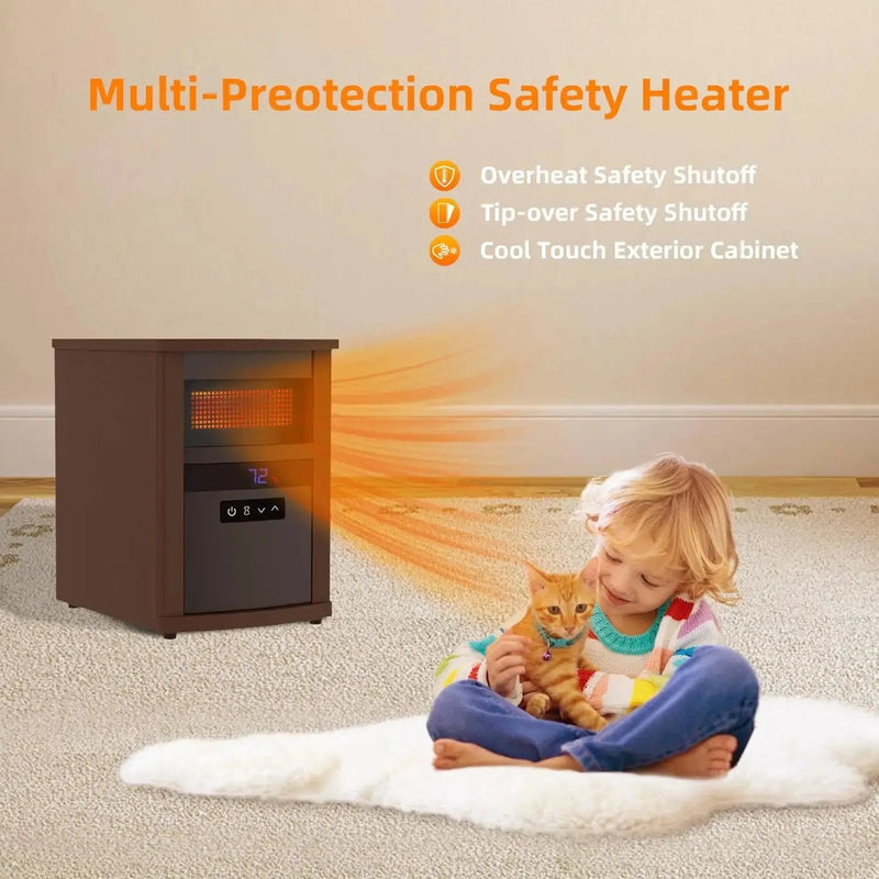 Over Heat Safety Protection Electric Portable Indoor Household Living Room Bedroom Air Space Infrared Quartz Cabinet Heater - Lacatang Shop