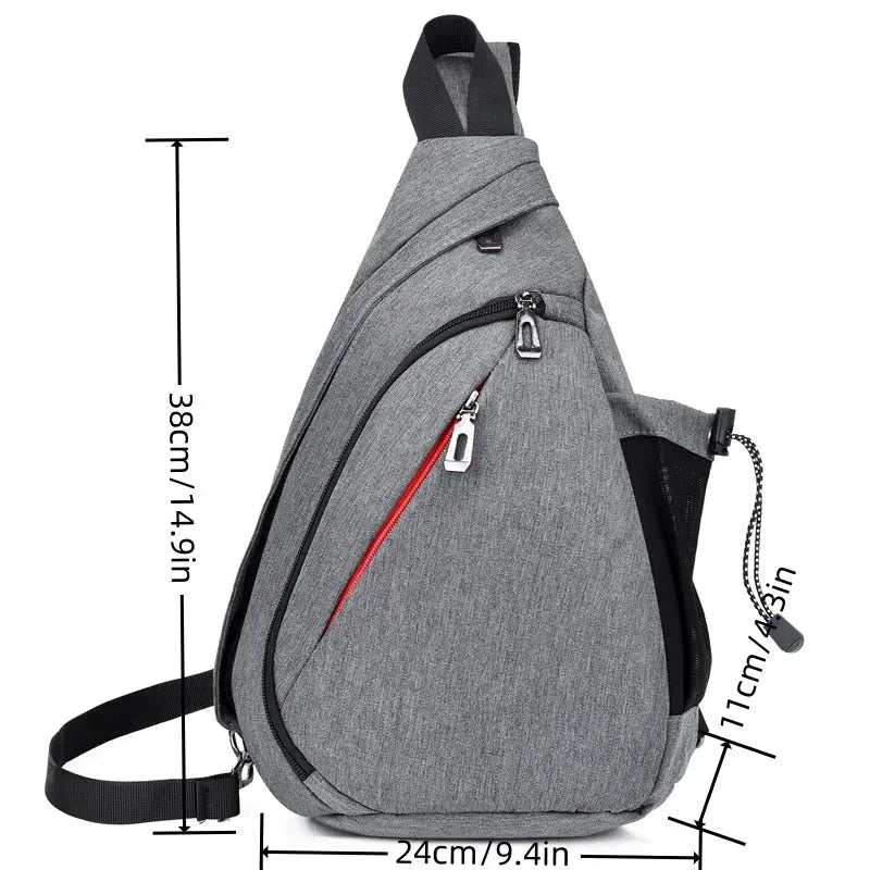 Oxford Cloth Chest Bag Men's Fashionable Crossbody Bag Outdoor Multifunctional Lightweight Casual Small Backpack - Lacatang Shop