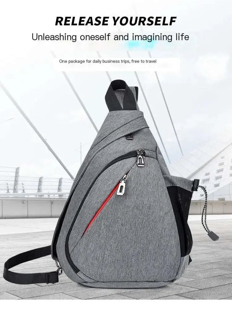 Oxford Cloth Chest Bag Men's Fashionable Crossbody Bag Outdoor Multifunctional Lightweight Casual Small Backpack - Lacatang Shop