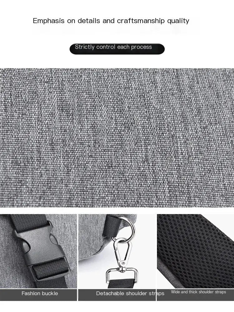 Oxford Cloth Chest Bag Men's Fashionable Crossbody Bag Outdoor Multifunctional Lightweight Casual Small Backpack - Lacatang Shop