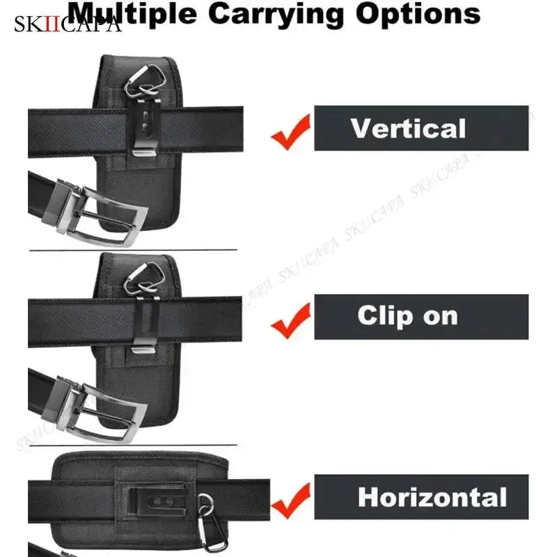 Oxford Cloth Leather Waist Pouch for Samsung S24 Ultra Plus with Belt Clip - Holster Bag for Galaxy A15, A05S, A05, A25 - Lacatang Shop