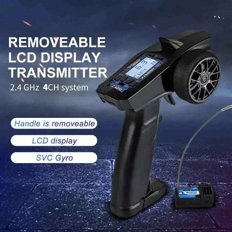P32 Turbo Racing 91803G - C 2.4G 4CH VT system LCD Display Radio Transmitter Remote Controller with Receiver for RC Car Boat - Lacatang Shop