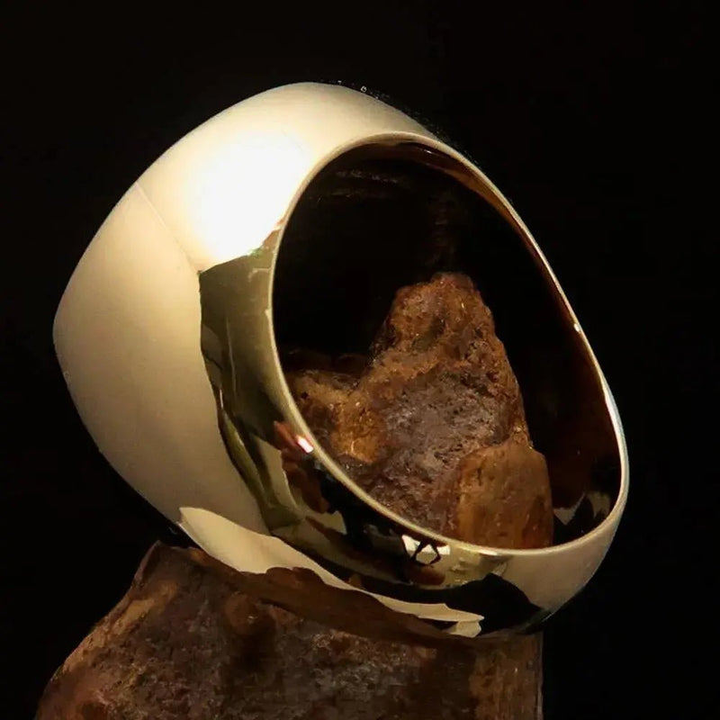 Perfectly crafted Men's Masonic Skull Ring Red - Solid Brass - Lacatang Shop