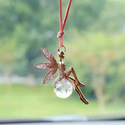Pink Crystal Sphere Fairy Rearview Mirror Charm for Car Interior Decor - Lacatang Shop