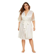 plus Size Women Clothes Sexy Cardigan Pajamas Loose Long Sleeve - Lacatang Shop
