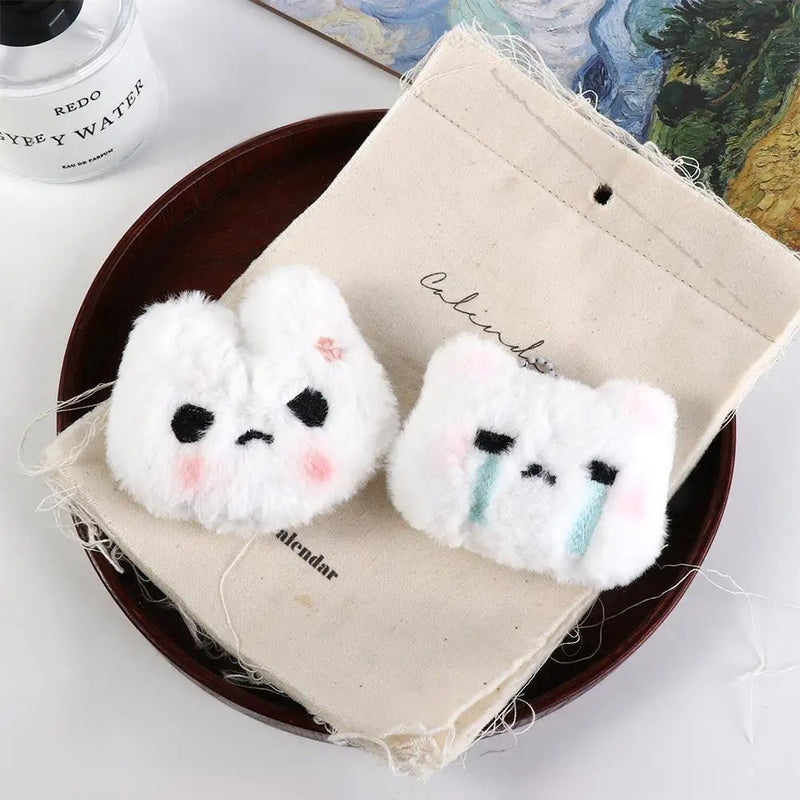 Plush Stuffed Rabbit Plush Keychain Blush Angry Rabbit Crying Bunny Blush Angry Rabbit Plush Pendant Ins Korean Style - Lacatang Shop