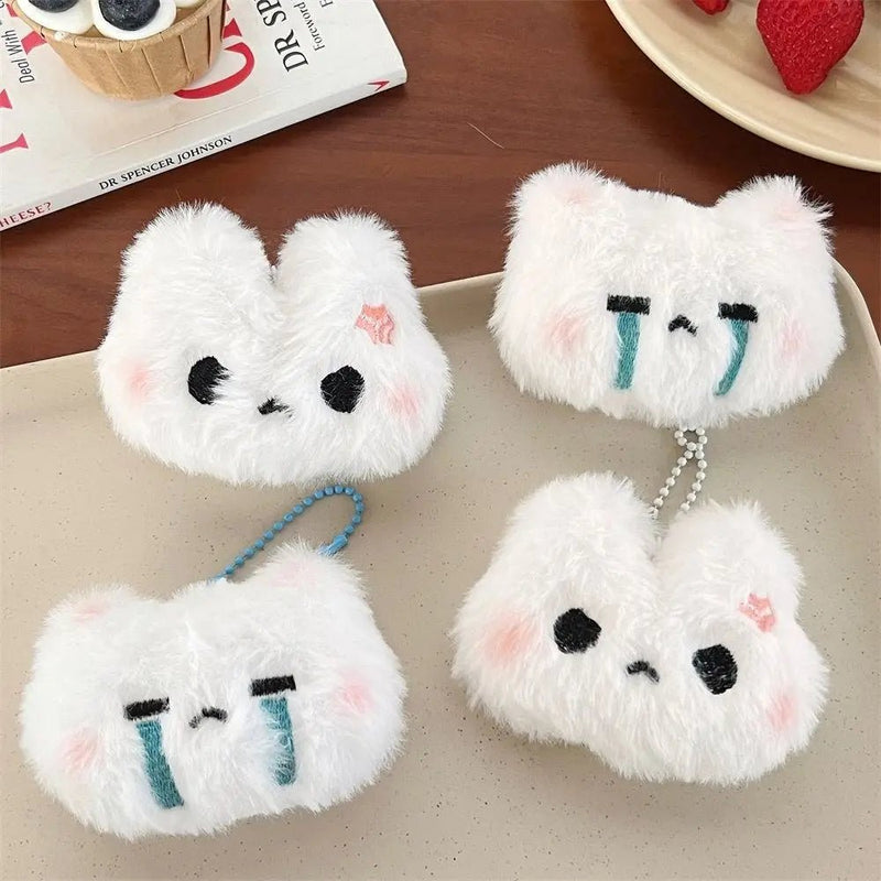 Plush Stuffed Rabbit Plush Keychain Crying Bunny Blush Angry Rabbit Blush Angry Rabbit Plush Pendant Korean Style Soft - Lacatang Shop