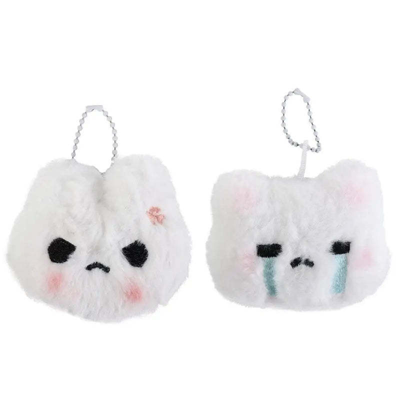 Plush Stuffed Rabbit Plush Keychain Crying Bunny Blush Angry Rabbit Blush Angry Rabbit Plush Pendant Korean Style Soft - Lacatang Shop