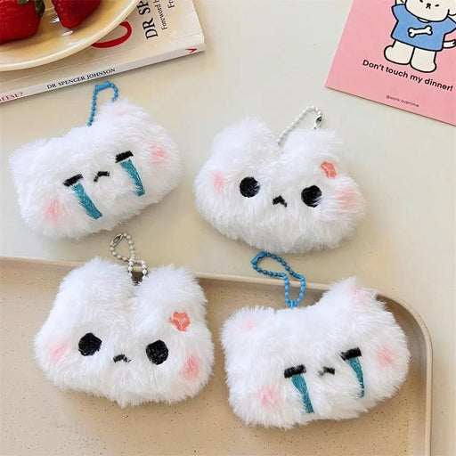 Plush Stuffed Rabbit Plush Keychain Crying Bunny Blush Angry Rabbit Blush Angry Rabbit Plush Pendant Unique Design Korean Style - Lacatang Shop