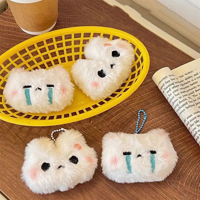 Plush Stuffed Rabbit Plush Keychain Crying Bunny Blush Angry Rabbit Blush Angry Rabbit Plush Pendant Unique Design Korean Style - Lacatang Shop