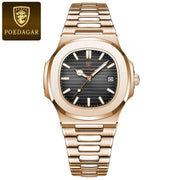 POEDAGAR Luxury Man Wristwatch Waterproof Luminous Date Leather Men's Watches Sports Square Men Watch Casual Quartz Male Clocks - Lacatang Shop