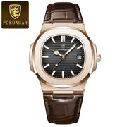 POEDAGAR Luxury Man Wristwatch Waterproof Luminous Date Leather Men's Watches Sports Square Men Watch Casual Quartz Male Clocks - Lacatang Shop