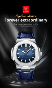 POEDAGAR Luxury Man Wristwatch Waterproof Luminous Date Leather Men's Watches Sports Square Men Watch Casual Quartz Male Clocks - Lacatang Shop