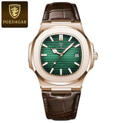 POEDAGAR Luxury Man Wristwatch Waterproof Luminous Date Leather Men's Watches Sports Square Men Watch Casual Quartz Male Clocks - Lacatang Shop