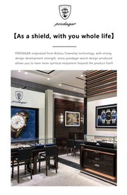 POEDAGAR Luxury Man Wristwatch Waterproof Luminous Date Leather Men's Watches Sports Square Men Watch Casual Quartz Male Clocks - Lacatang Shop