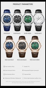 POEDAGAR Luxury Man Wristwatch Waterproof Luminous Date Leather Men's Watches Sports Square Men Watch Casual Quartz Male Clocks - Lacatang Shop