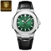 POEDAGAR Luxury Man Wristwatch Waterproof Luminous Date Leather Men's Watches Sports Square Men Watch Casual Quartz Male Clocks - Lacatang Shop