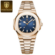 POEDAGAR Luxury Man Wristwatch Waterproof Luminous Date Leather Men's Watches Sports Square Men Watch Casual Quartz Male Clocks - Lacatang Shop