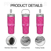 Portable Car Cup Barbie Stainless Steel 304 Tumbler Water Bottle 30oz/900ml - Lacatang Shop