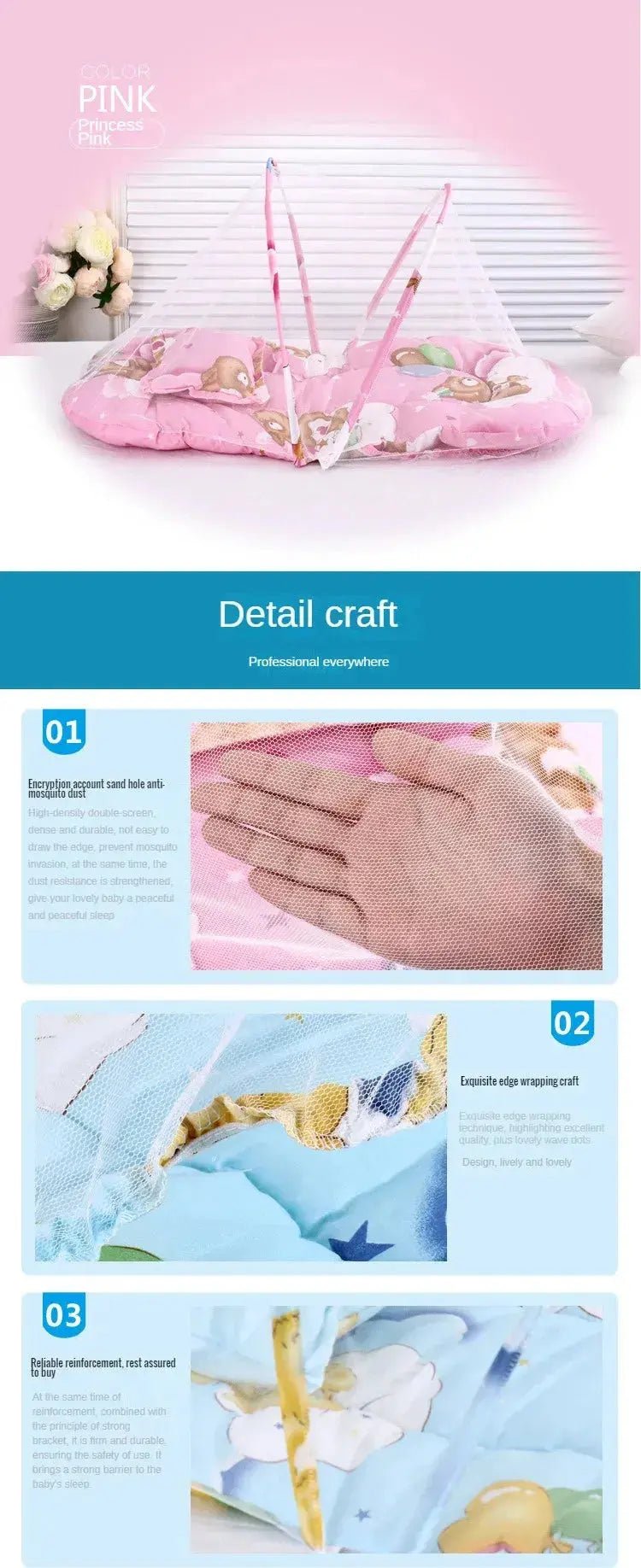 Portable Folding Bionic Crib for Newborns - Pressure - Proof Travel Bed - Lacatang Shop