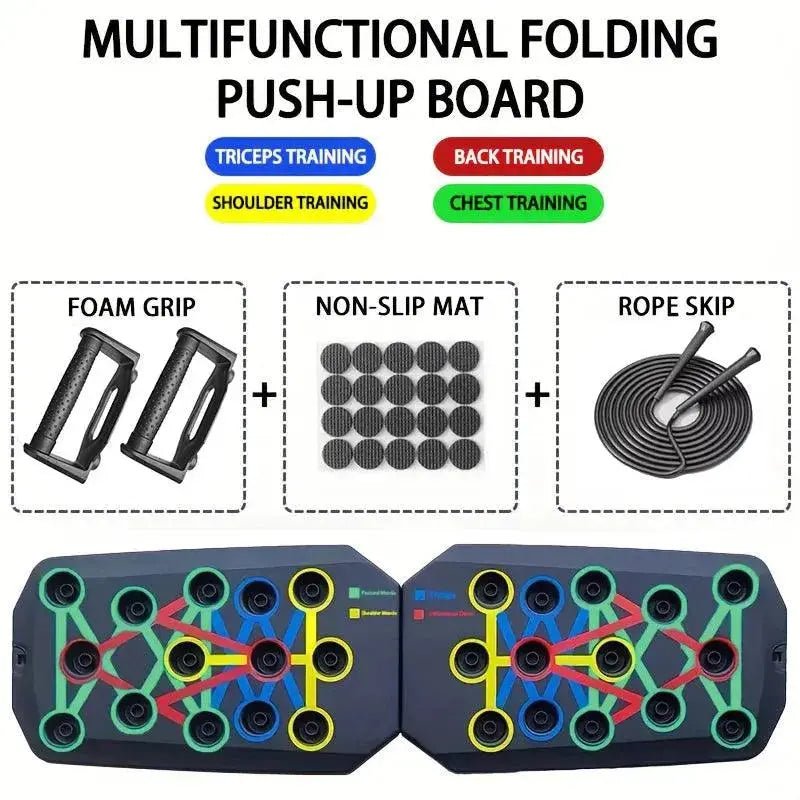 Portable Multifunctional Push - Up Board Set with Handles Foldable Fitness Equipment for Chest Abdomen Arms and Back Training - Lacatang Shop