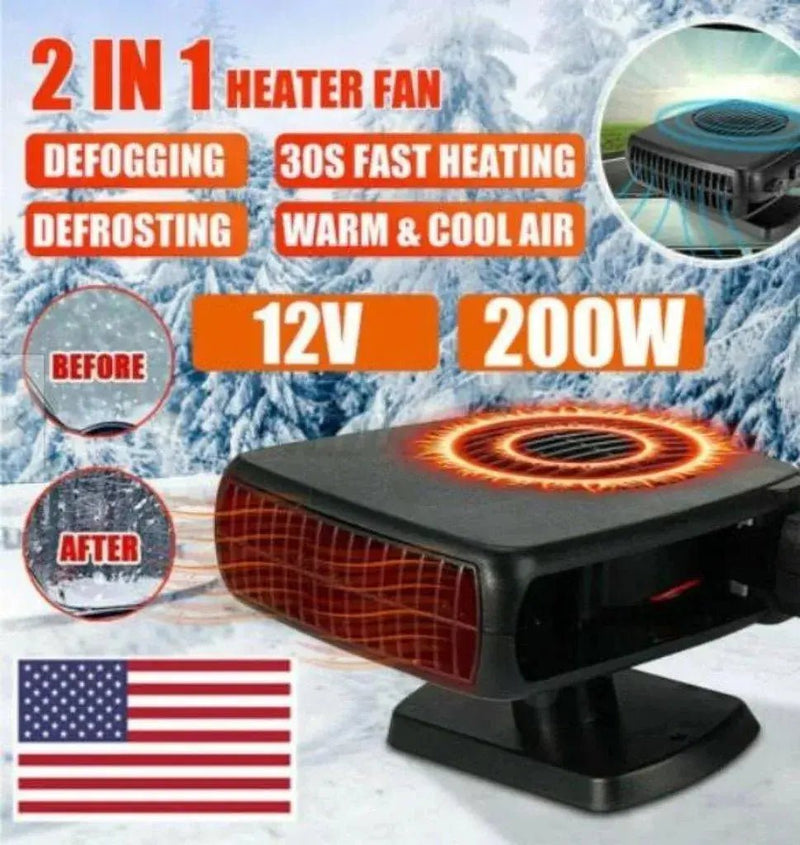 Powerful 200W 2 in 1 Car Heater Windshield Defroster - Lacatang Shop