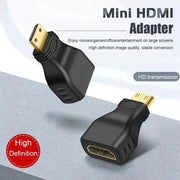 QGeeM Mini HDMI Male to HDMI A Female Adapter - High - Speed Converter for 4K, 2K, and 1080P - Ideal for Mini PCs, HDTVs, and HD Cameras - Lacatang Shop