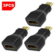 QGeeM Mini HDMI Male to HDMI A Female Converter Adapter - 1080P, 2K, 4K Compatible for Mini PC, HDTV, and HD Cameras - Lacatang Shop