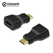 QGeeM Mini HDMI Male to HDMI Female Adapter - 4K 1080P Converter for Mini PC, HDTV, and HD Camera - Lacatang Shop