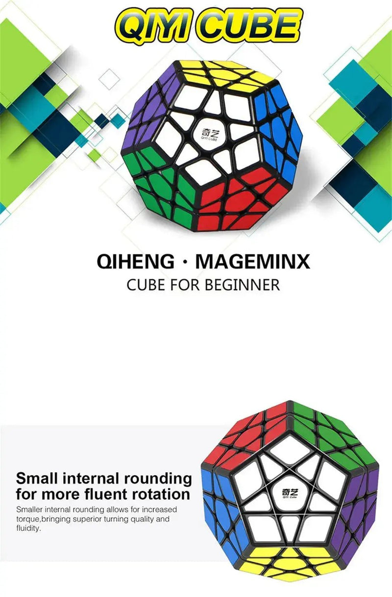 QIYI Stickerless Megaminx Puzzle Cube - Professional 12 - Sided Speed Cube Educational Toy for Kids - Lacatang Shop
