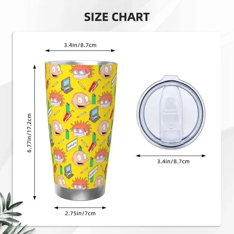 R - Rugrats 20oz Stainless Steel Insulated Thermal Coffee Car Cup Cold Hot Mugs Vacuum Flask - Lacatang Shop