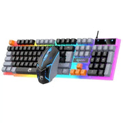 RAIKU T26 Wired 104 Keys Membrane Keyboard And Mouse Suit Kinds of Colorful Lighting Gaming and Office For Windows and IOS - Lacatang Shop