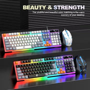 RAIKU T26 Wired 104 Keys Membrane Keyboard And Mouse Suit Kinds of Colorful Lighting Gaming and Office For Windows and IOS - Lacatang Shop