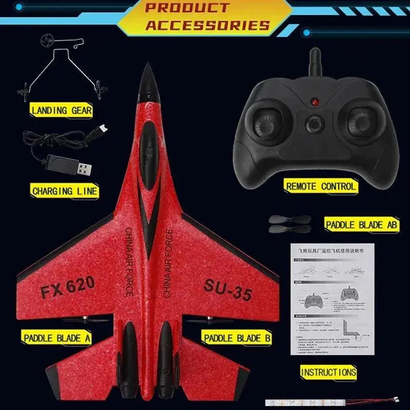 RC Foam Aircraft SU - 35 Plane 2.4G Radio Control Glider Remote Control - Lacatang Shop