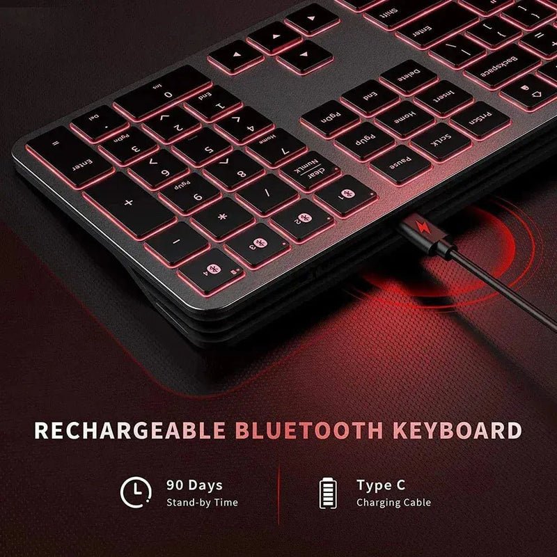 Rechargeable Bluetooth Keyboard and Mouse Backlit Gaming Keyboard AI Mouse Set Wireless Keyboard and Mouse Comb for Computer - Lacatang Shop