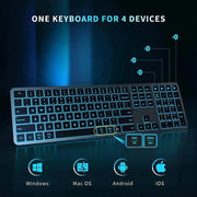 Rechargeable Bluetooth Keyboard and Mouse Backlit Gaming Keyboard AI Mouse Set Wireless Keyboard and Mouse Comb for Computer - Lacatang Shop
