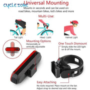 Rechargeable USB Red LED Bicycle Tail Light - Ultra Bright Safety Light for Night Riding with Multiple Modes - Lacatang Shop