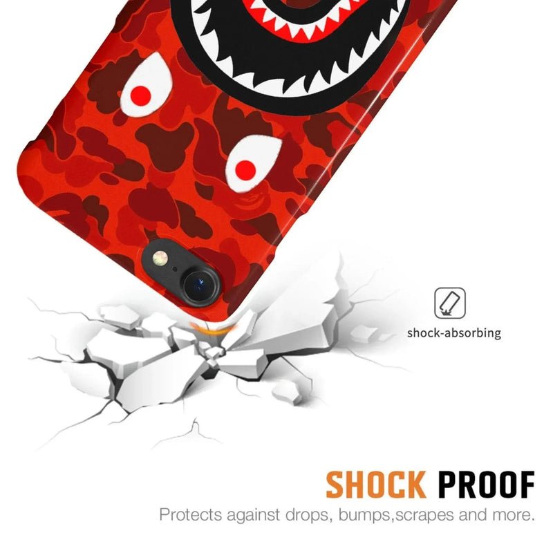 Red Camo Shark Mouth iPhone Case - Lacatang Shop