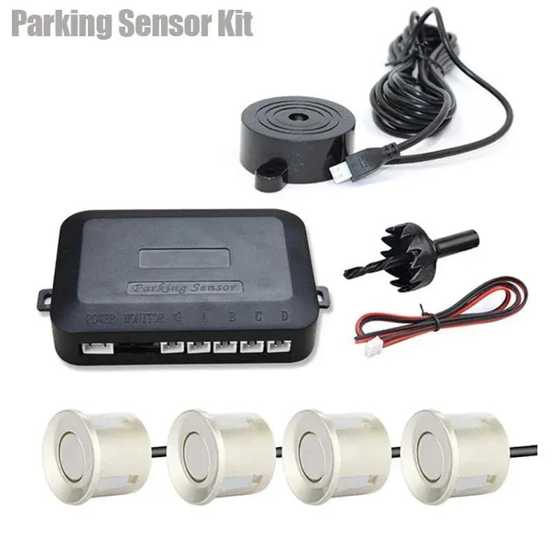 Risingon 12V 22mm Car Parking Sensor Kit Universal 4 Sensors Buzzer Reverse Backup Radar Sound Alert Indicator Probe System - Lacatang Shop
