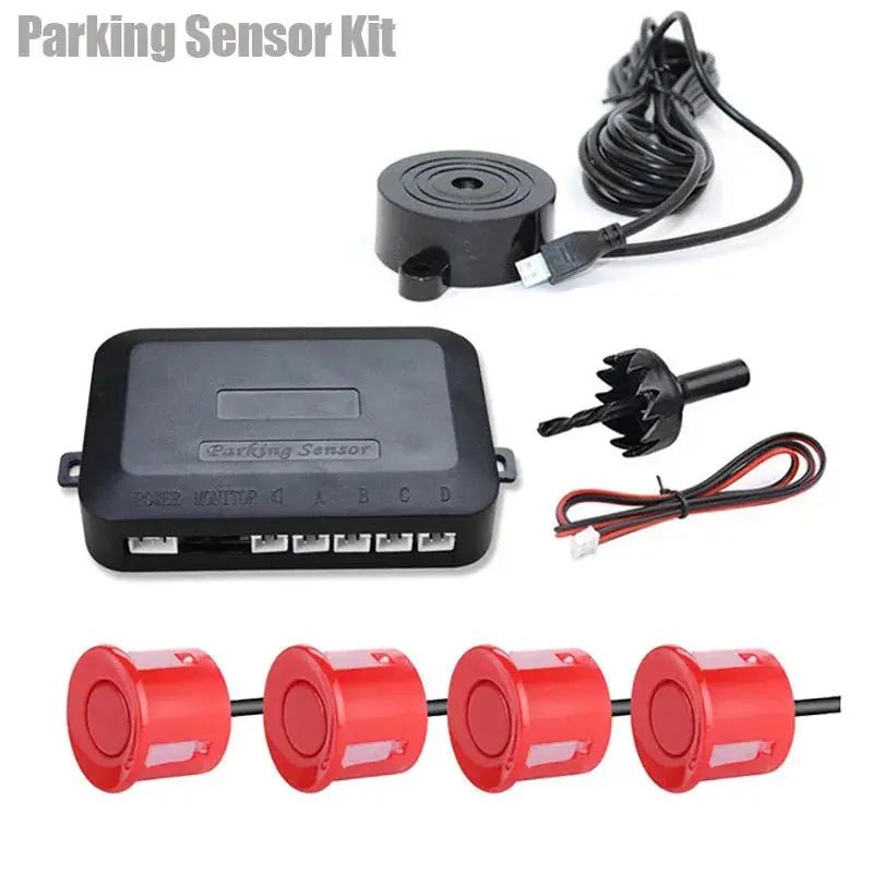 Risingon 12V 22mm Car Parking Sensor Kit Universal 4 Sensors Buzzer Reverse Backup Radar Sound Alert Indicator Probe System - Lacatang Shop
