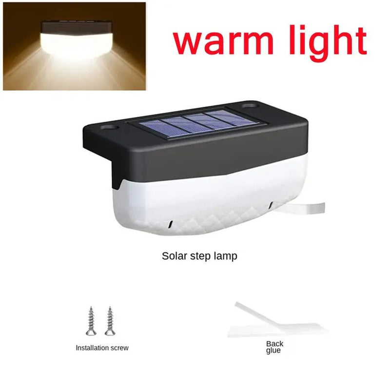 RnnTuu LED Solar Stair Lamp Outdoor Fence Light Garden Lights Pathway Yard Patio Steps Lamps Solar Night Light IP65 Waterproof - Lacatang Shop