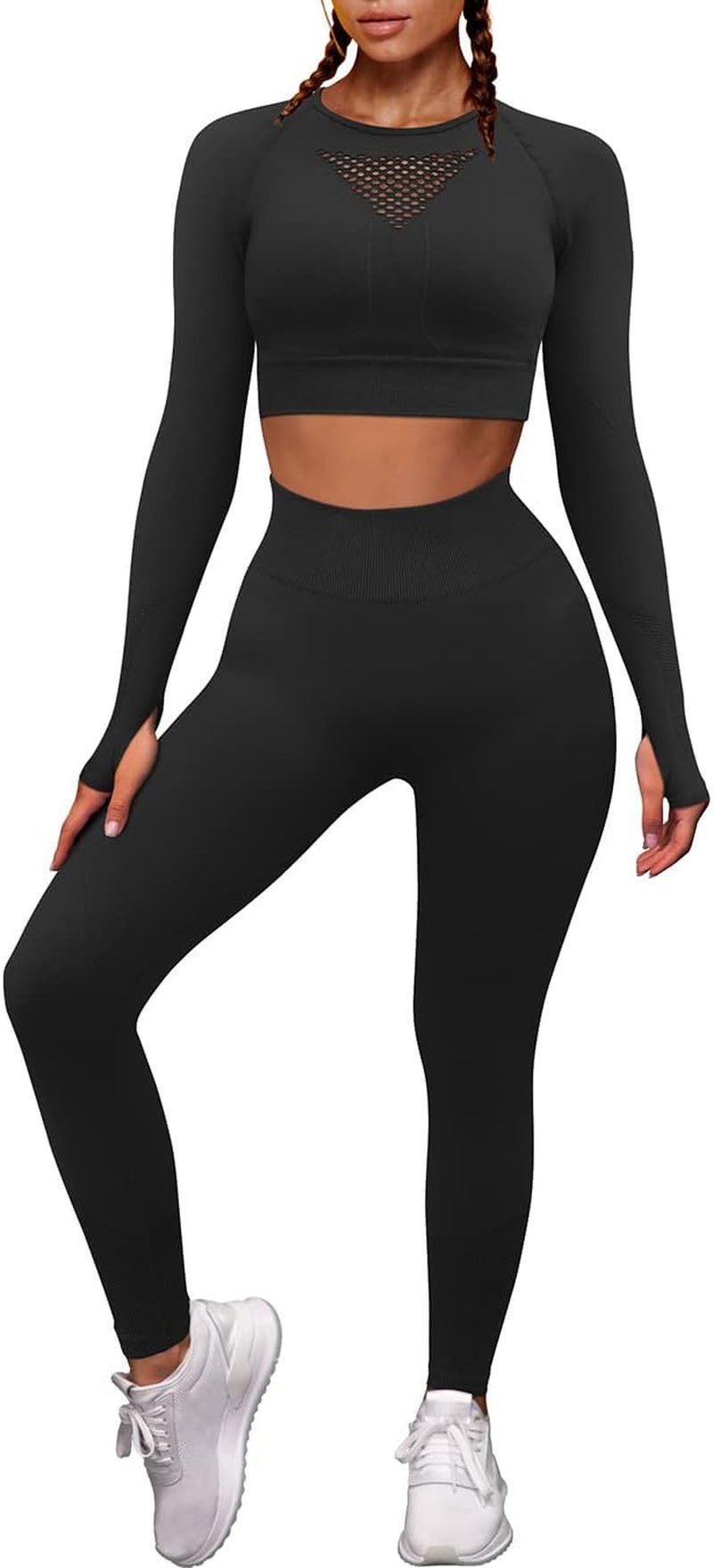 Seamless High Waist Yoga Leggings & Crop Top Sets – Comfort & Style
